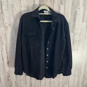 Princess Polly Rylan Black Corduroy Button Front Shirt Womens Size 2